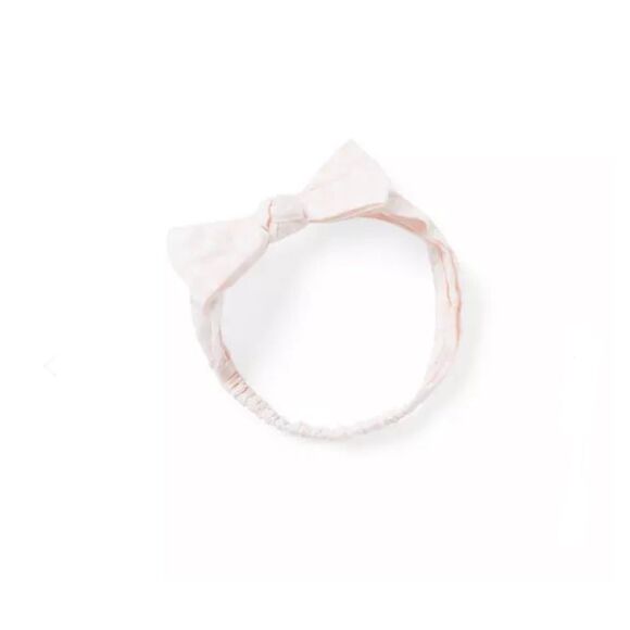 Janie & Jack Baby Gingham Seersucker Soft Bow Headband in Pink Gigham OS - Picture 1 of 3